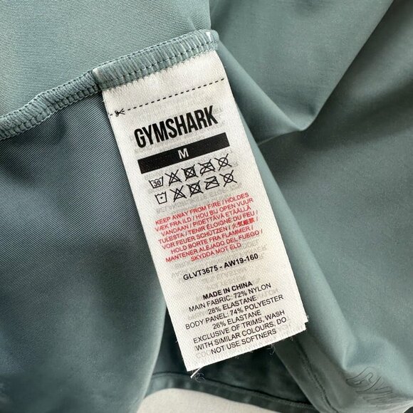 Gymshark LustreTank Top Women Sz M Scoop Neck Racerback Cut Out Stormy Turquoise - Picture 11 of 11